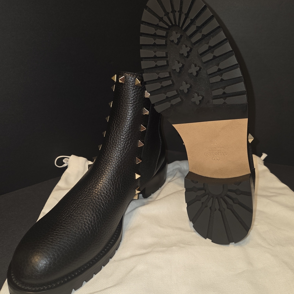 Valentino Black Ankle Boots with Studs
